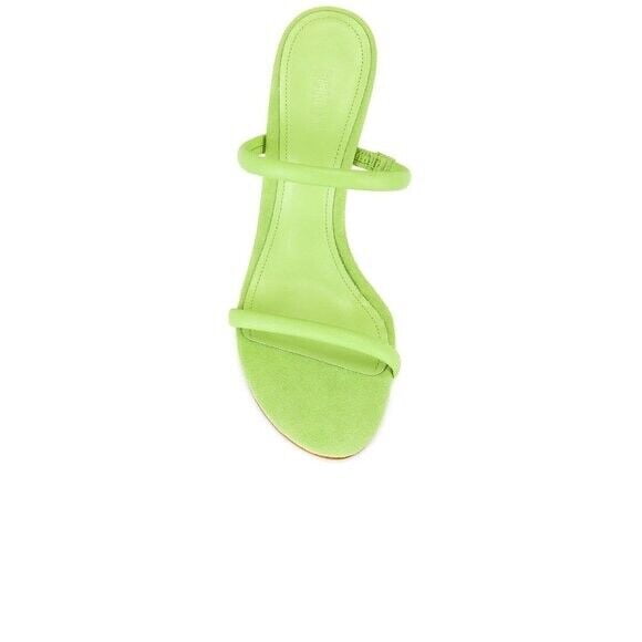 lime green dress sandals Schutz Taliah Lime Green Double Straps Slip On Open Toe Stiletto Heel Sandals (Lime Green, 6.5)