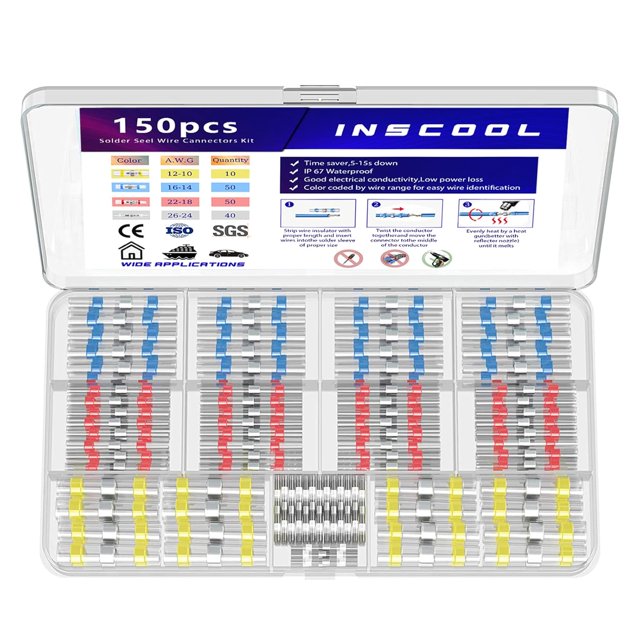 Shiyou-15 0 Pcs Connecteurs de Fil d'Étanchéité, Connecteurs Rétractables à la Chaleur Auto-Soudants, Bornes de Fil Étanche pour Réparation et Entretien Électrique Automobile, Décoration Câblage, Fil Marin