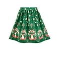 thumbnail image 5 of Girls Dress Christmas Reindeer Gingerbread Man Petal Collar Green 6 Years, 5 of 6