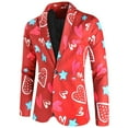 thumbnail image 2 of Tiweut Mens Floral Blazer Jacket Valentine's Day Paisley Tuxedo Suit Party Dress Coat,Red, 2 of 9