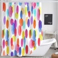 thumbnail image 2 of Kids Rainbow Shower Curtain for Bathroom, Colorful Geometric Cute Polka Dot Fabric Shower Curtains Set, White Modern Restroom Decor Accessories with Hooks 72X72Inches, 2 of 6
