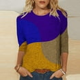 thumbnail image 2 of TopLLC Chandail à Col Rond Mode Femme Col Rond T-Shirt Manches 3/4 Blouse Imprimée Hauts Chandail Manches Longues Chemise Surdimensionnée, Chandails à Capuchon Floraux Chandail 2TG, 2 of 5