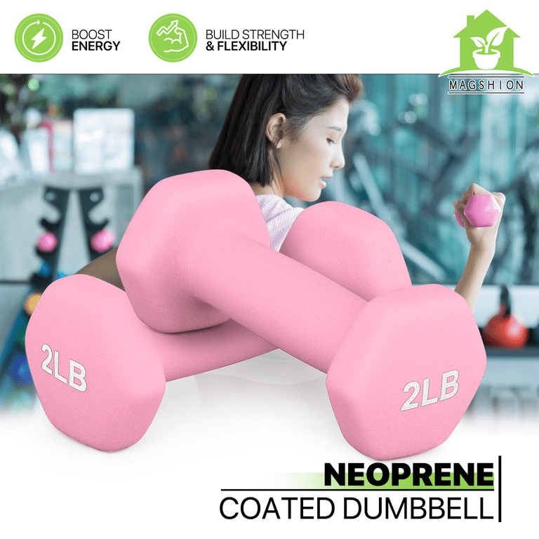 Portzon Unisex Set of 2 Neoprene Dumbbells Hand Weights Briefs Anti Roll Red 1.4 kg Pair