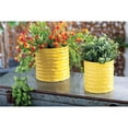 thumbnail image 2 of DecMode 9", 7", 6"H Handmade Indoor Outdoor Yellow Porcelain Planter (3 Count), 2 of 9
