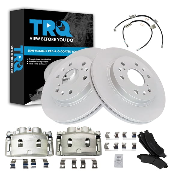 TRQ Brake Pad & Rotor Kit Semi-Metallic Fits 2009 Chevrolet Express 1500 GMC Savana 1500