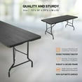 thumbnail image 3 of GFNXYI 6 Foot Plastic Folding Table Portable Long Table for Indoor Outdoor Use Rectangular with Carrying Handle, Tree Patterned HDPE Tabletop, Black, 3 of 9