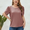 thumbnail image 3 of Mittory Summer Tops for Women Trendy Casual Chiffon Eyelet Blouse Floral Short Sleeve Tops Loose Summer Shirts, 3 of 7