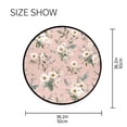 thumbnail image 5 of 36.2 Inch Round Floor Mat Small White and Pink Flowers Carpet Decor Rug for Living Room Bedroom, 5 of 6