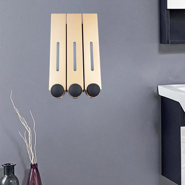 Dispensador de Jabón Manual Macarena Triple Montado en Pared Dorado