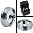 thumbnail image 4 of Tungsten Iowa Hawkeye State Band Ring 8mm Men Women Comfort Fit Gray Step Bevel Edge Brushed Polished, 4 of 4
