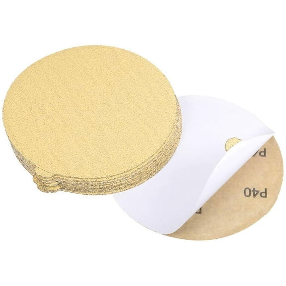 SATC 50Pcs 6 inch PSA Adhesive Sanding Disc with Sticky Back DA Sander Paper 40 Grit for Polishing