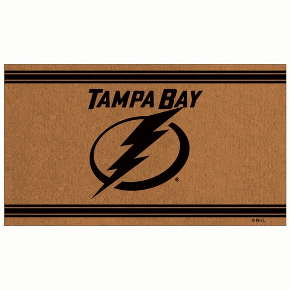 Evergreen Tampa Bay Lightning Logo Turf Mat, Brown- 28 x 16 Inches Indoor Outdoor Doormat
