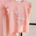 thumbnail image 5 of JUMEYU Two Piece Outfit Girl Pullover Crossover Hoodie and Leggings Outfit Set Infant To Big Kid 5T 6T (Light Pink,5-6 Years), 5 of 6