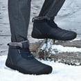 thumbnail image 5 of Waterproof Winter Men's Shoes Snow Boots Fur-lined Slip on Warm Ankle, 5 of 6