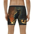 thumbnail image 2 of Men's Boxer Briefs, Halloween Skull Black Cat Vintage Soft and Breathable Mens Underwear Boxer Briefs With Widen Waist, 2 of 5