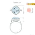 thumbnail image 3 of ANGARA Natural Claw-Set Cushion 3.5 ct Aquamarine Engagement Ring with Halo in 14K White Gold for Women (Size-10mm) | March Birthstone, Anniversary, Jewelry Gift for Women | Natural Aquamarine Ring, 3 of 7