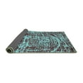 thumbnail image 2 of Ahgly Company Indoor Round Abstract Turquoise Blue Modern Area Rugs, 7' Round, 2 of 4