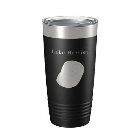 

Lake Harriet Map Tumbler Travel Mug Insulated Laser Engraved Coffee Cup Minnesota 20 oz Black