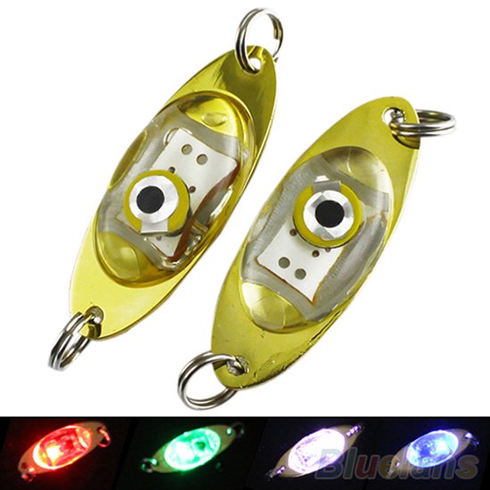 rygai LED Deep Drop Underwater Eye Shape Fishing Squid Fish Lure Light  Flashing Lamp,White