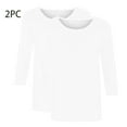 thumbnail image 4 of nerohusy Women's 3/4 Sleeve T Shirt Pack of 2 Dressy Casual Plain Tunic Tops Loose Fit Basic Daily Shirts Solid Color Three Quarter Sleeve Pullover Tee Top 2025 White,XXL, 4 of 5