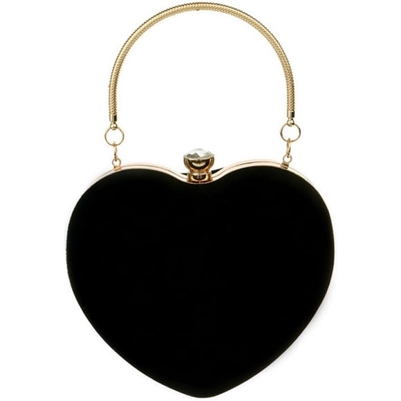 HUGFEGWE Women Heart Shaped Handbag Mini Clutch Chain Purse Chic Shoulder Bag Evening Tote CJB91-2239