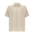 thumbnail image 6 of WRKEKC Mens Short Sleeve Button Down Shirts Solid Color Casual Shirt with Pocket Collared for Daily Leisure Office Outfits, 6 of 6