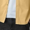 thumbnail image 5 of safuny Men's Long Sleeve Tops Pockets Loose Business Shirts Big&Tall Solid Color Pullover Casual Shackets Fashion Workout Turn Down Collar Sweatshirts Button Yellow XXL, 5 of 6