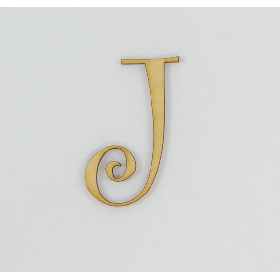 1 Pc, 5 Inch X 1/4 Inch Thick Wood Letters J In The Curlz Font Great For Craft Project & Different Decor