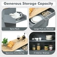 thumbnail image 5 of Kepooman Kitchen Island Cart, Serving Utility Carts,Rolling Kitchen Island Cart with Towel and Spice Rack-Gray, 5 of 10
