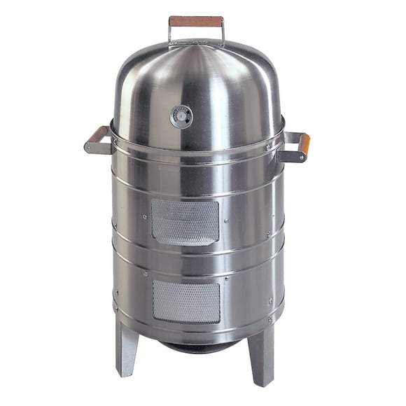Americana Grills 351 Sq. In. Stainless Steel Charcoal BBQ Meat Water Smoker