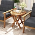 thumbnail image 4 of Gymax Patio Folding Side Table w/ X-shaped Legs & Slatted Tabletop for Backyard, 4 of 8