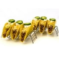 thumbnail image 2 of jesticaly 1-4 Slot Wave Shape Taco Holder Stainless Steel Mexican Display Stand Shell Rack 3 slots 18.5x6.5x4.2cm 1Set, 2 of 6