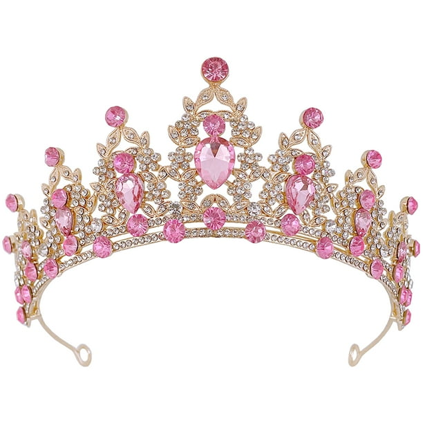 KAKOWELY Tiara nupcial de cristal, corona, tiara, tocado de boda, diadema de cumpleaños, accesorio para el cabello