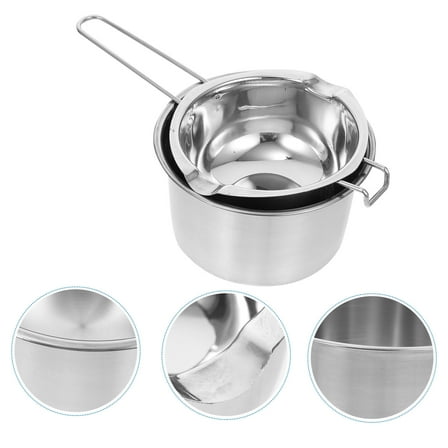 RUNROTOO Double Boiler Melting Pot Set Stainless Steel for Kitchen Utensil 6.3x6.3x3.5in 1Set