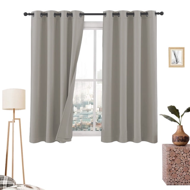 Cortinas Blackout 275cm Ancho X 160cm Alto - En 2 Páneles (GRIS)