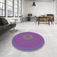 thumbnail image 4 of Ahgly Company Machine Washable Indoor Square Transitional Lavender Purple Area Rugs, 7' Square, 4 of 7