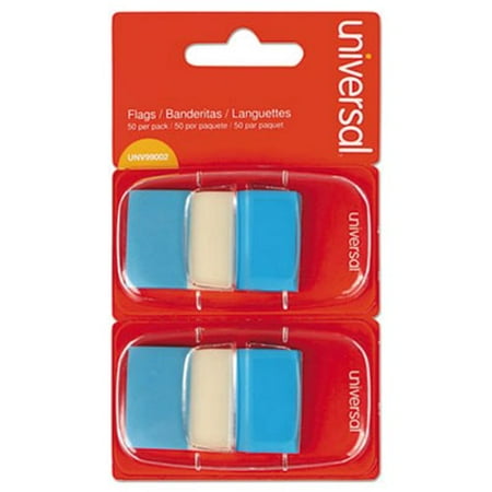 Universal Page Flags, Blue, 50 Flags/Dispenser, 2 Dispensers/Pack , Each