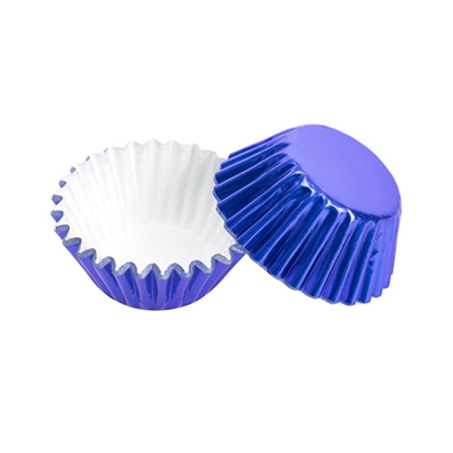 Toystoory Nuevo 100 piezas de papel de aluminio dorado/plateado/rojo/morado/verde para hornear muffin cup cake wrappers case Herramientas y accesorios para hornear azul Toystoory HA0096-01B