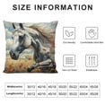 thumbnail image 6 of Nawypu Set of 2 Throw Pillow Covers Beautiful Horse Animal Decorative Pillowcases Gorgeous White Horse at Autumn - Horses Animals Design, 6 of 6