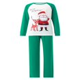thumbnail image 1 of Pyjama de Noël Familial Manches Longues Imprimé Santa Deer Ensemble Hauts Raglan Pantalons, 1 of 6