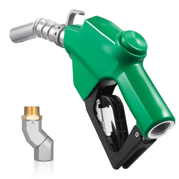 KFFKFF 1-Inch NPT Automatic Fuel Nozzle with Swivel, 21.6 GPM Max Flow Rate, Auto Shut-Off Diesel Gas Pump Nozzle with 3-Speed Trigger Lock & 1-3/16 in (30.1 mm Outer Diameter) Spout for Gasoline
