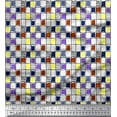 thumbnail image 1 of Soimoi Polyester Crepe Fabric Check & Brush Stroke Abstract Fabric Prints by Yard 42 Inch Wide, 1 of 1