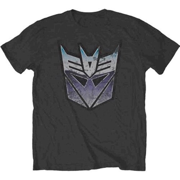 Transformers Vintage Decepticon Dark Charcoal Adult T-shirt
