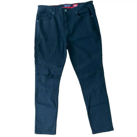 Switch Men Color Moto Pants Rib Trim (Black)