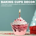 thumbnail image 5 of Uxcell Cupcake Wrappers Paper, 50 Pack Baking Cups Standard Cloud Decoration, Pink Reflective Gold, 5 of 6