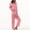 Pink, variant on EGNMCR Womens Silk Pajama Sets Solid Color Long Sleeve Button Sleepwear Shirts with Pockets and Soft Elasticated Long Pants Comfy Plus Size Lounge 2 Piece Satin Sets on Clearance