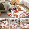 thumbnail image 5 of Round Rugs 7Ft, Spring Floral Round Area Rug Washable Indoor Throw Carpet, Summer Botanical Birds Colorful Flowers Large Non Slip Circle Rug for Dining Room Playroom Home Decor Aesthetic, 5 of 8