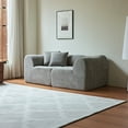thumbnail image 2 of SOULART 76.38" Loveseat, Gray Sectional Sofa with Pillows, Modern Velvet Fabric Space-Saving Design for Small Spaces, 2 of 11