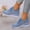 Blue, variant on Women's Rhinestone Thick Platform Sneakers - Height Increase Non-Slip PVC Sole, Breathable Low-Top Lace-Up Sneakers Suitable for Casual, Office, Casual Attire - - Versatile Footwear, Women Shoes