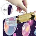 thumbnail image 3 of 12.5" x 9" Acrylic Clipboard with Silver Metal Clip Office and Classroom Essential Floating Bubbles Pattern, 3 of 7